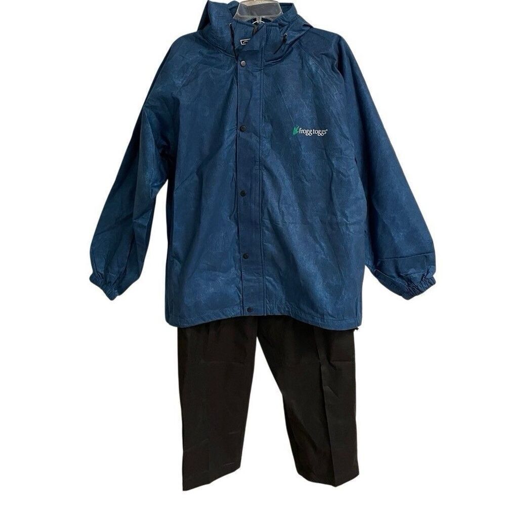 Frogg Toggs All Sport Rain Suit Men’s L Jacket Pants Combo Royal Blue/ Black NEW